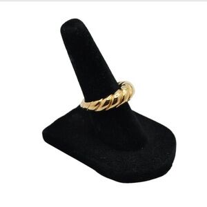 NON TARNISH Croissant Dome Ring US Size 7